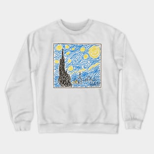 Starry night by Bart Simpson Crewneck Sweatshirt